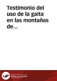 Testimonio del uso de la gaita en las montañas de Santander