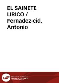 EL SAINETE LIRICO