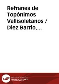 Refranes de Topónimos Vallisoletanos