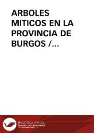 ARBOLES MITICOS EN LA PROVINCIA DE BURGOS