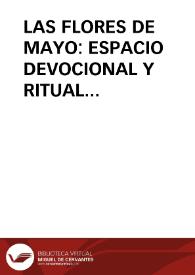 LAS FLORES DE MAYO: ESPACIO DEVOCIONAL Y RITUAL FESTIVO