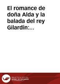 El romance de doña Alda y la balada del rey Gilardín: una muestra de la expansión del romancero tradicional