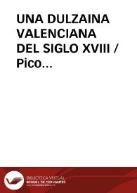 UNA DULZAINA VALENCIANA DEL SIGLO XVIII