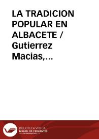 LA TRADICION POPULAR EN ALBACETE
