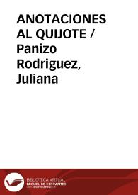 ANOTACIONES AL QUIJOTE