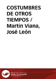 COSTUMBRES DE OTROS TIEMPOS
