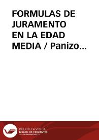 FORMULAS DE JURAMENTO EN LA EDAD MEDIA