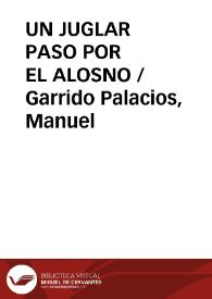 UN JUGLAR PASO POR EL ALOSNO