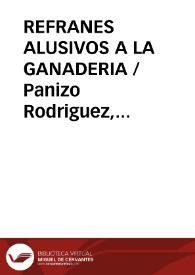 REFRANES ALUSIVOS A LA GANADERIA