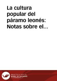 La cultura popular del páramo leonés: Notas sobre el filandón