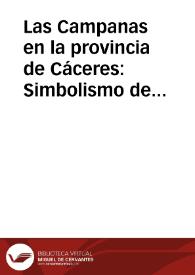Las Campanas en la provincia de Cáceres: Simbolismo de identidad y agregación