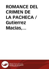 ROMANCE DEL CRIMEN DE LA PACHECA