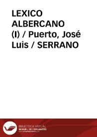 LEXICO ALBERCANO  (I)