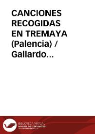 CANCIONES RECOGIDAS EN TREMAYA (Palencia)