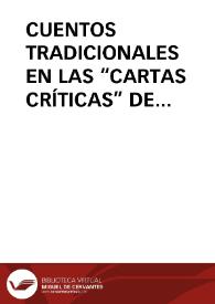 CUENTOS TRADICIONALES EN LAS “CARTAS CRÍTICAS” DE FRANCISCO ALVARADO (1756-1814) (Parte 2ª)