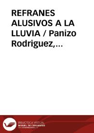REFRANES ALUSIVOS A LA LLUVIA