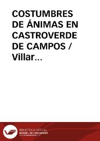 COSTUMBRES DE ÁNIMAS EN CASTROVERDE DE CAMPOS