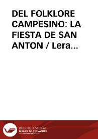 DEL FOLKLORE CAMPESINO: LA FIESTA DE SAN ANTON