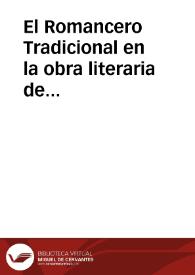 El Romancero Tradicional en la obra literaria de Manuel Llano