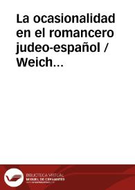 La ocasionalidad en el romancero judeo-español