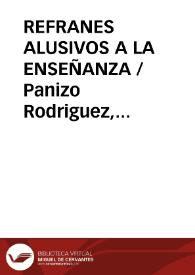REFRANES ALUSIVOS A LA ENSEÑANZA