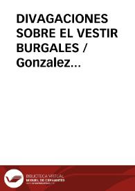 DIVAGACIONES SOBRE EL VESTIR BURGALES