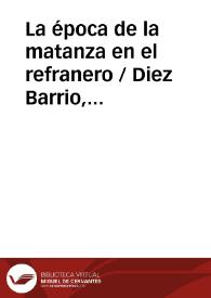 La época de la matanza en el refranero