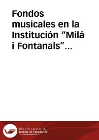 Fondos musicales en la Institución “Milá i Fontanals” del C.S.I.C. en Barcelona. Misiones y concursos en Castilla y León (1943-1960). La provincia de Ávila (I)