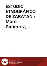 ESTUDIO ETNOGRÁFICO DE ZARATAN
