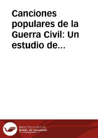 Canciones populares de la Guerra Civil: Un estudio de oralidad literaria