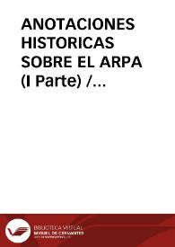 ANOTACIONES HISTORICAS SOBRE EL ARPA (I Parte)