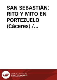 SAN SEBASTIÁN: RITO Y MITO EN PORTEZUELO (Cáceres)