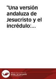 'Una versión andaluza de Jesucristo y el incrédulo: sus divergencias con otras formas peninsulares del romance'