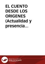 EL CUENTO DESDE LOS ORIGENES (Actualidad y presencia del”Rey Lear”)