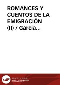 ROMANCES Y CUENTOS DE LA EMIGRACIÓN (II)