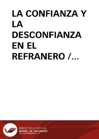 LA CONFIANZA Y LA DESCONFIANZA EN EL REFRANERO