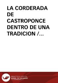 LA CORDERADA DE CASTROPONCE DENTRO DE UNA TRADICION