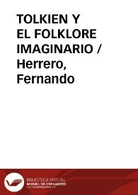 TOLKIEN Y EL FOLKLORE IMAGINARIO