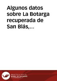 Algunos datos sobre La Botarga recuperada de San Blás, en Peñalver (Guadalajara)