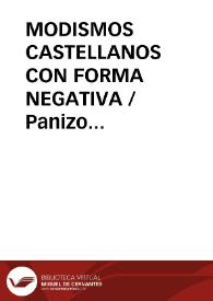 MODISMOS CASTELLANOS CON FORMA NEGATIVA