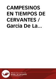 CAMPESINOS EN TIEMPOS DE CERVANTES