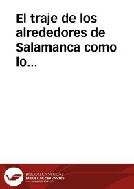El traje de los alrededores de Salamanca como lo vieron los grabadores de los Siglos XVIII y XIX