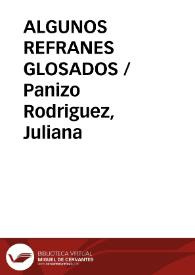 ALGUNOS REFRANES GLOSADOS