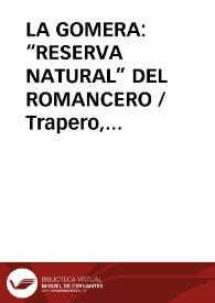 LA GOMERA: “RESERVA NATURAL” DEL ROMANCERO