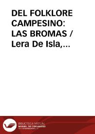 DEL FOLKLORE CAMPESINO: LAS BROMAS
