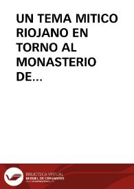 UN TEMA MITICO RIOJANO EN TORNO AL MONASTERIO DE VALVANERA