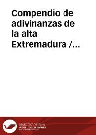 Compendio de adivinanzas de la alta Extremadura