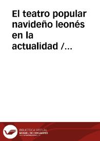 El teatro popular navideño leonés en la actualidad