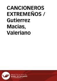 CANCIONEROS EXTREMEÑOS
