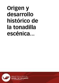 Origen y desarrollo histórico de la tonadilla escénica